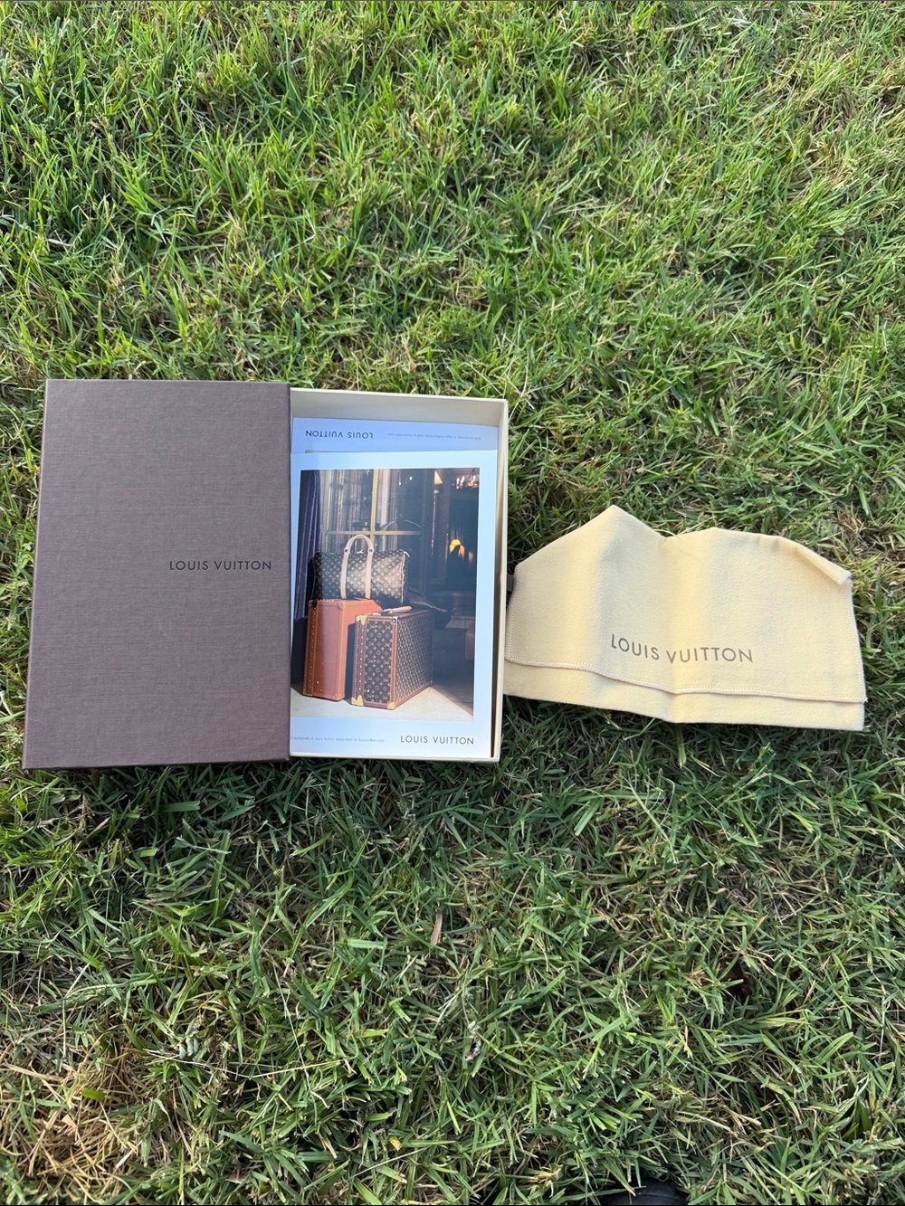 Louis Vuitton Brown Box with Beige Dust Bag for wallet